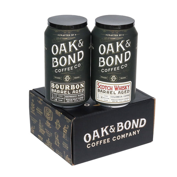 Oak & Bond Coffee Scotch Whisky and Espresso Bourbon Barrel Aged Coffee Box