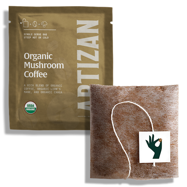 Artizan Coffee Roasters Organic Mushroom Coffee Singles Vitality with Lions Mane & Chaga